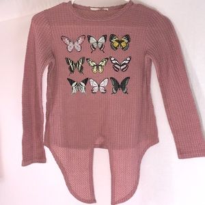 Pink textured tie shirt